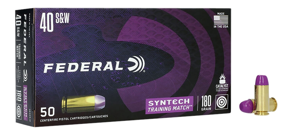 Federal Ammo AE40SJ2 Syntech Training Match 40S W 180gr Total Jacket Flat N-img-0