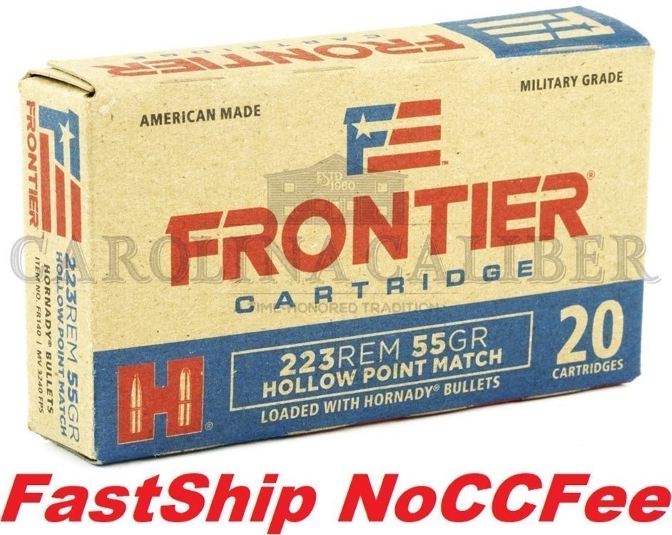 223 REM FRONTIER 223REM 55GR. HP FR140 HORNADY-img-0