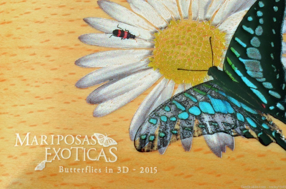 2015 - Guinea Ecuator 1,000 francs - Mariposas Exoticas 3D Butterfly  -img-2