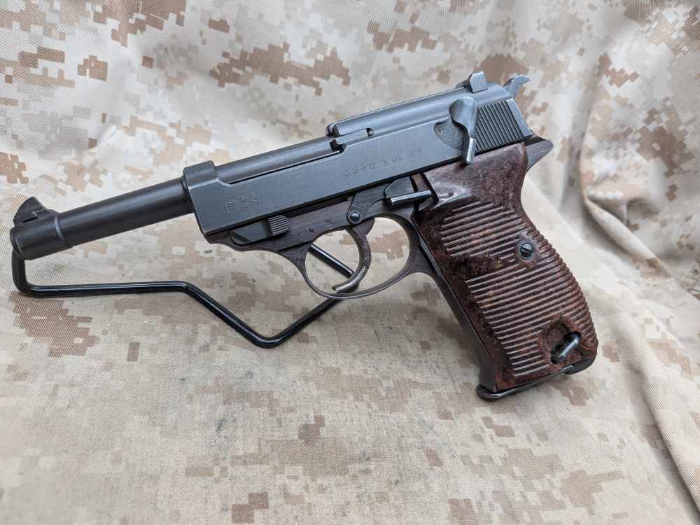 Walther P38 WWII 9MM Pistol 1944 w/ Holster & 2 Mags P-38 P.38 Matching-img-1