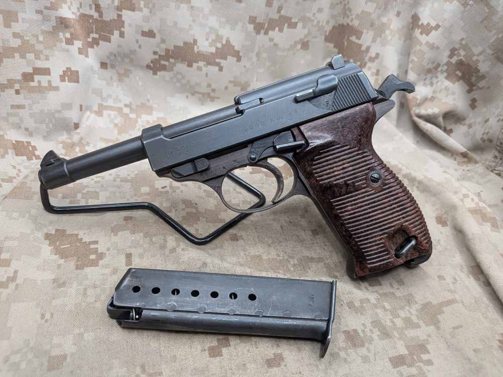 Walther P38 WWII 9MM Pistol 1944 w/ Holster & 2 Mags P-38 P.38 Matching-img-3