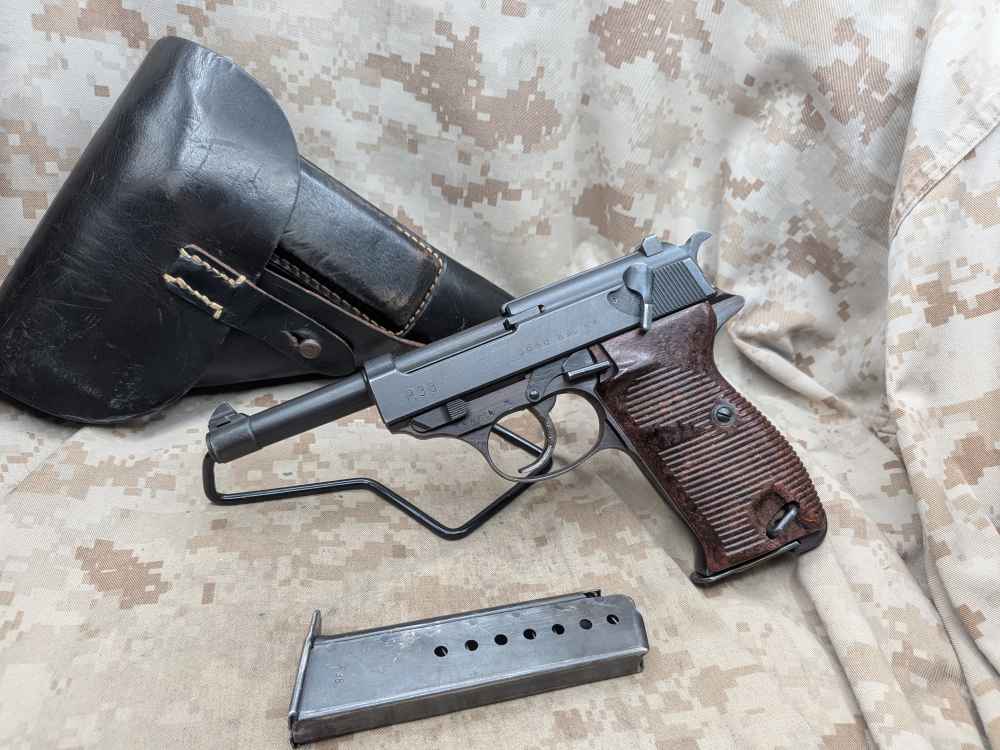 Walther P38 WWII 9MM Pistol 1944 w/ Holster & 2 Mags P-38 P.38 Matching-img-0