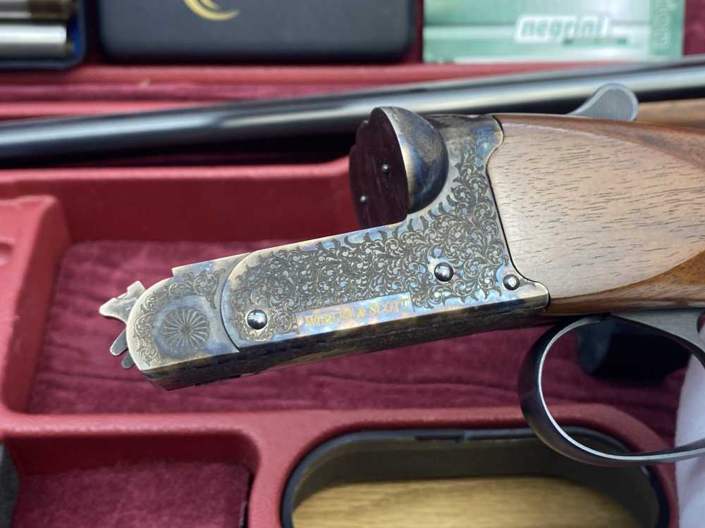 LIKE NEW Webley & Scott 720 20ga Case Colored / Blued *PREMIUM BOXLOCK SXS*-img-3