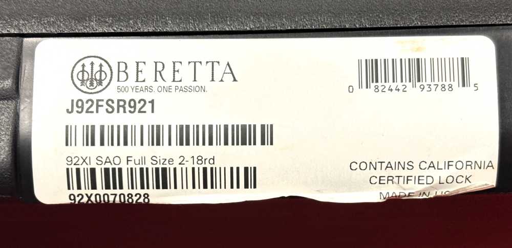 Factory New Beretta 92XI Stainless/Black 9mm Pistol No Reserve! -img-9