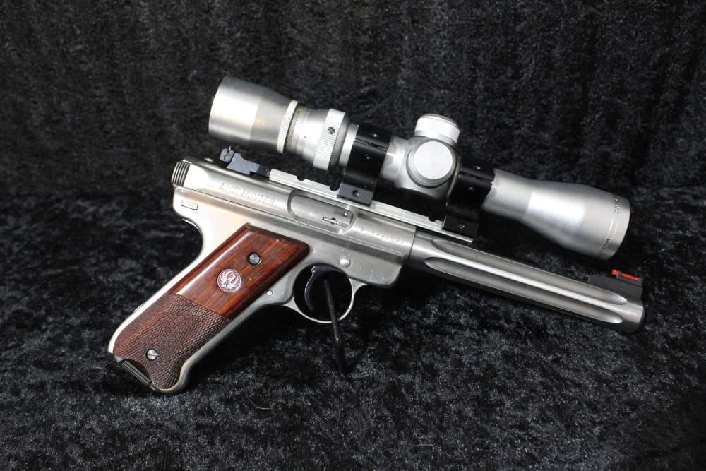 RUGER MARK III HUNTER .22 LR WITH SCOPE AND CASE-img-0