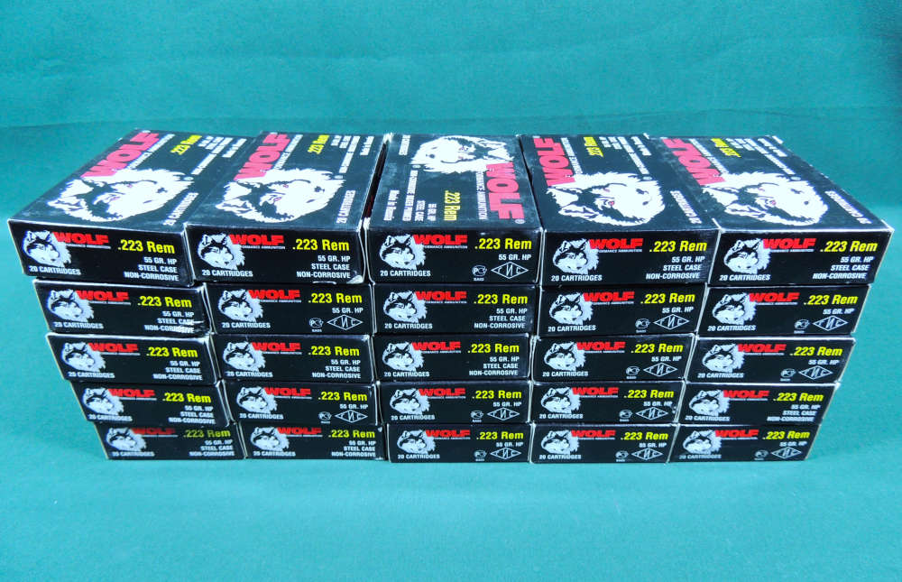 500 Rounds of .223 Ammo by Wolf 55gr FMJ -img-0