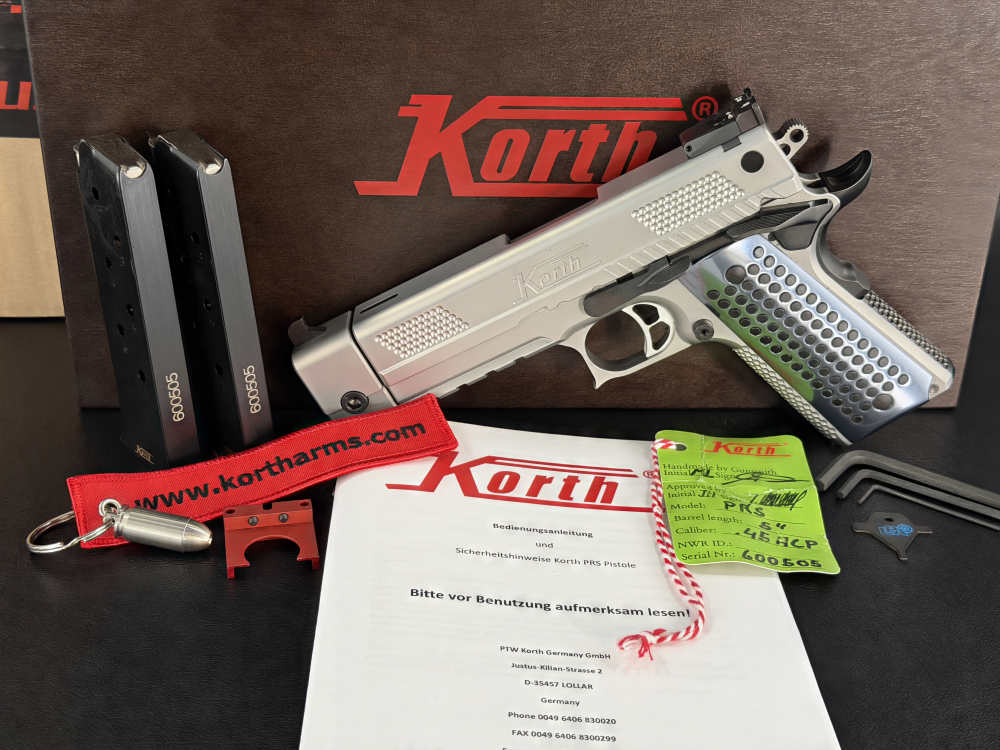 Ultra Rare! Korth PRS 5" 45 ACP Roller Delayed Blowback NIB...Unicorn-img-1