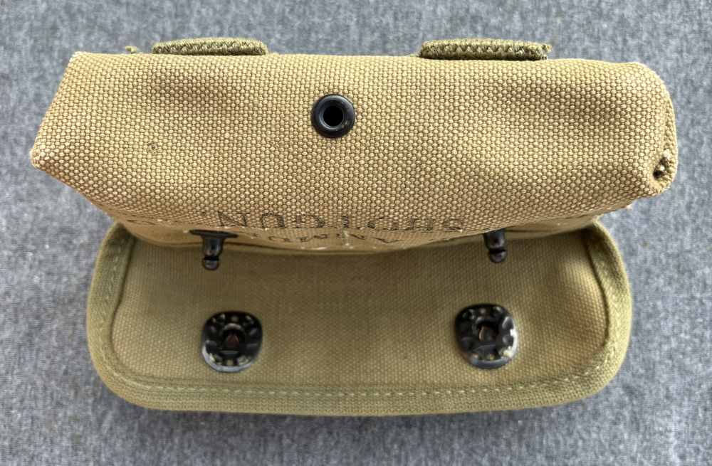 Original WWII US Khaki Canvas Shotgun Ammunition Pouch JQMD 1943 #1-img-6