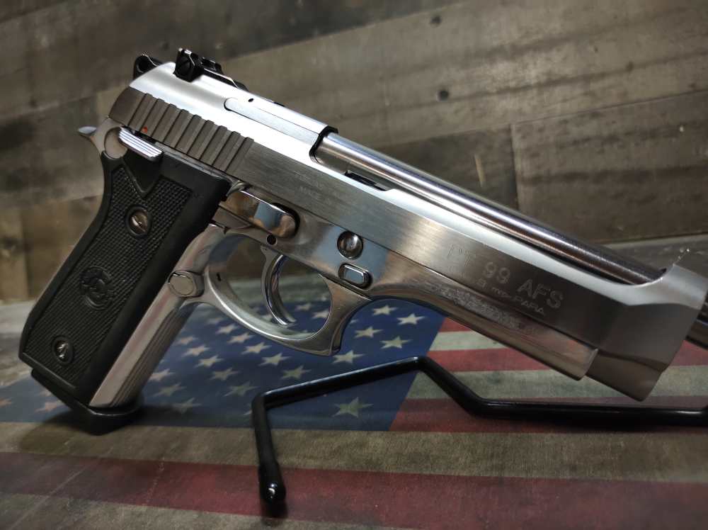 LOOK! GREAT COND TAURUS PT-99 AFS STAINLESS 9mm 5"Brl w/Mag 15+1 PENNY NR! -img-4
