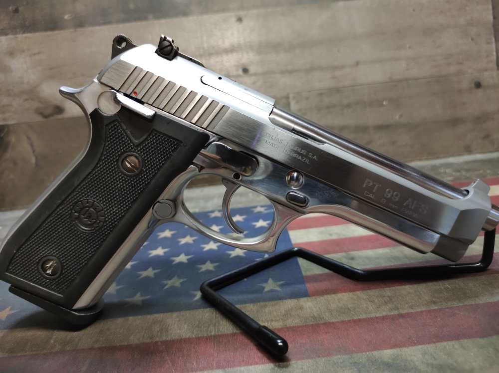 LOOK! GREAT COND TAURUS PT-99 AFS STAINLESS 9mm 5"Brl w/Mag 15+1 PENNY NR! -img-3