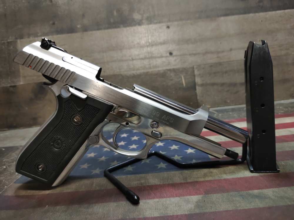 LOOK! GREAT COND TAURUS PT-99 AFS STAINLESS 9mm 5"Brl w/Mag 15+1 PENNY NR! -img-6