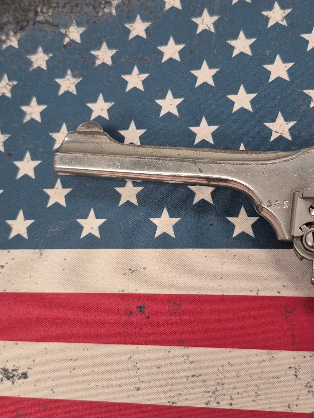 PENNY! VERY NICE RENICKELED OFFICER STYLE WEBLEY IV REVOLVER 38/200 WW2 -img-15