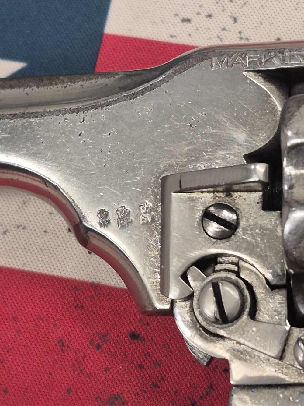 PENNY! VERY NICE RENICKELED OFFICER STYLE WEBLEY IV REVOLVER 38/200 WW2 -img-4