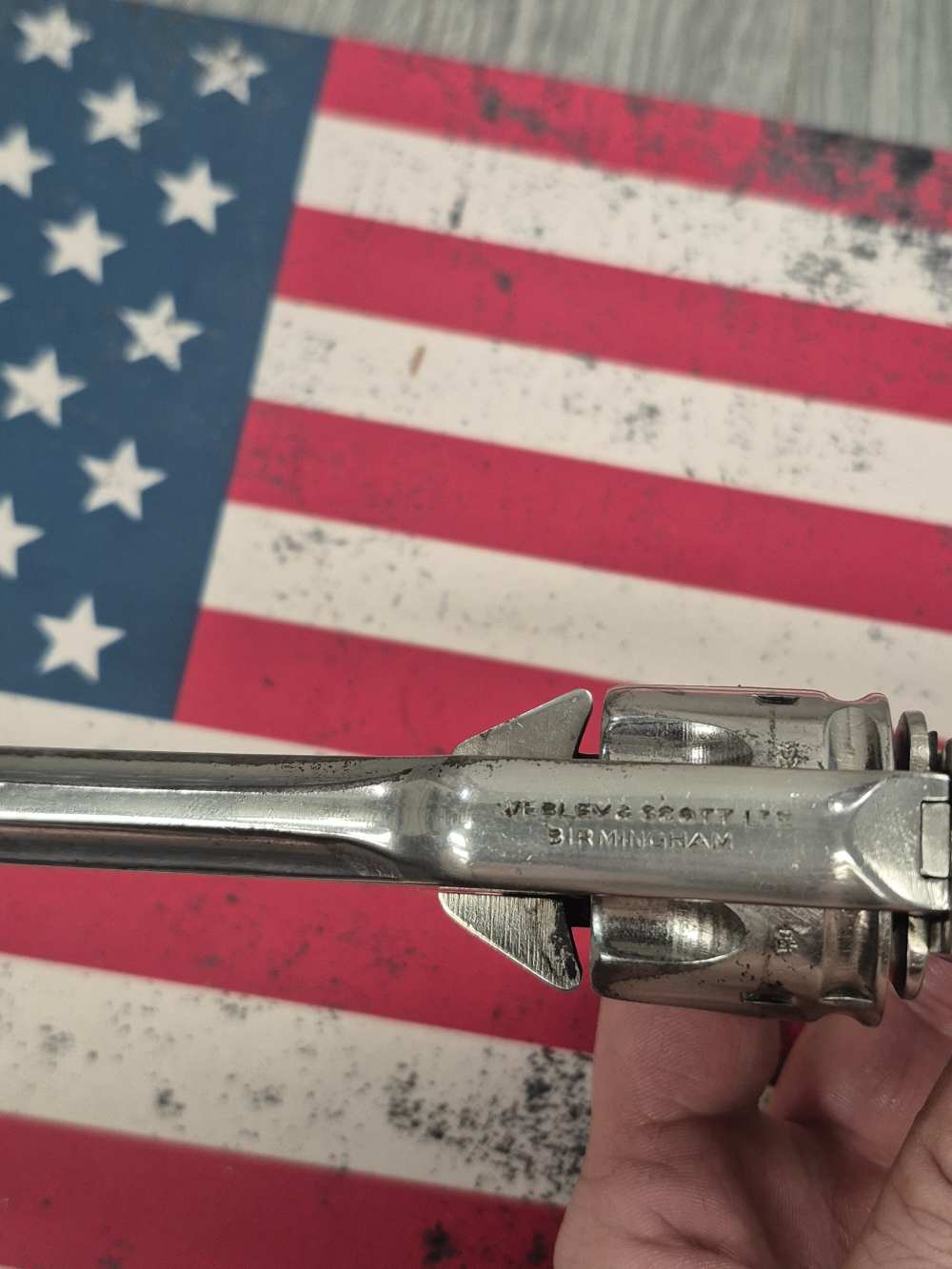 PENNY! VERY NICE RENICKELED OFFICER STYLE WEBLEY IV REVOLVER 38/200 WW2 -img-21