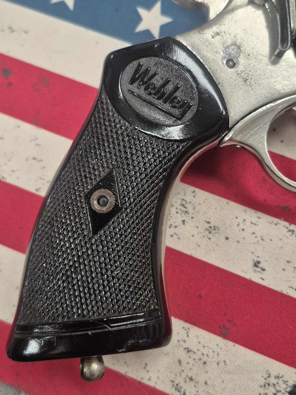 PENNY! VERY NICE RENICKELED OFFICER STYLE WEBLEY IV REVOLVER 38/200 WW2 -img-16