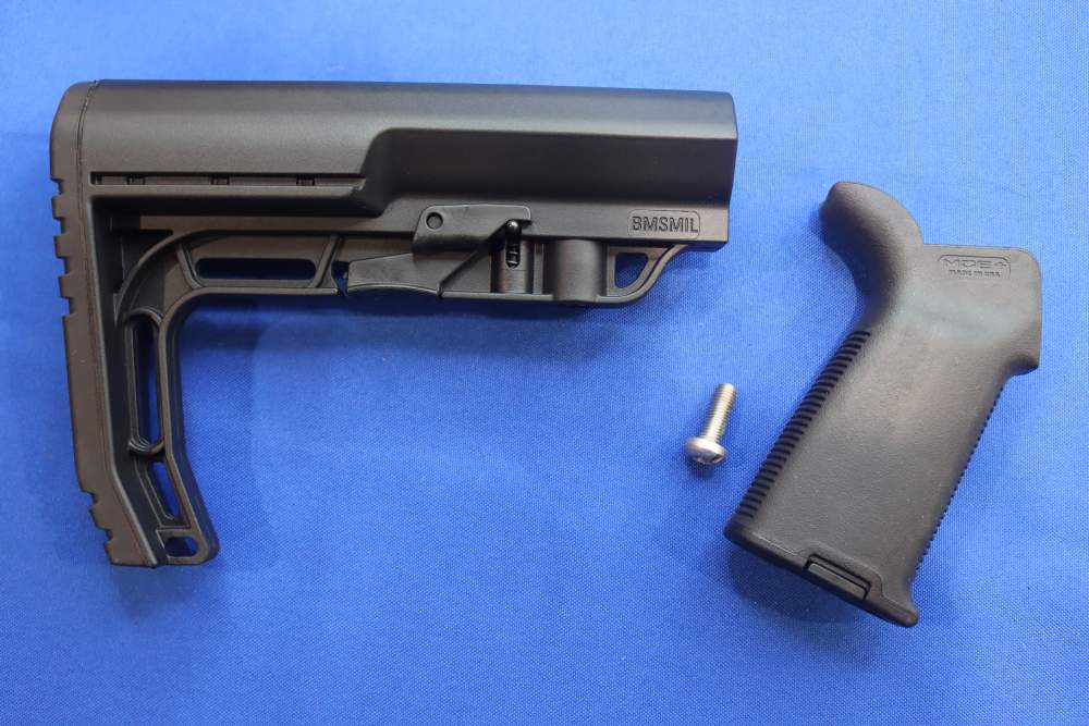 MFT Mil Spec Adjustable AR15 Stock Magpul MOE+ Rubber Grip Gun Part Lot NEW-img-0