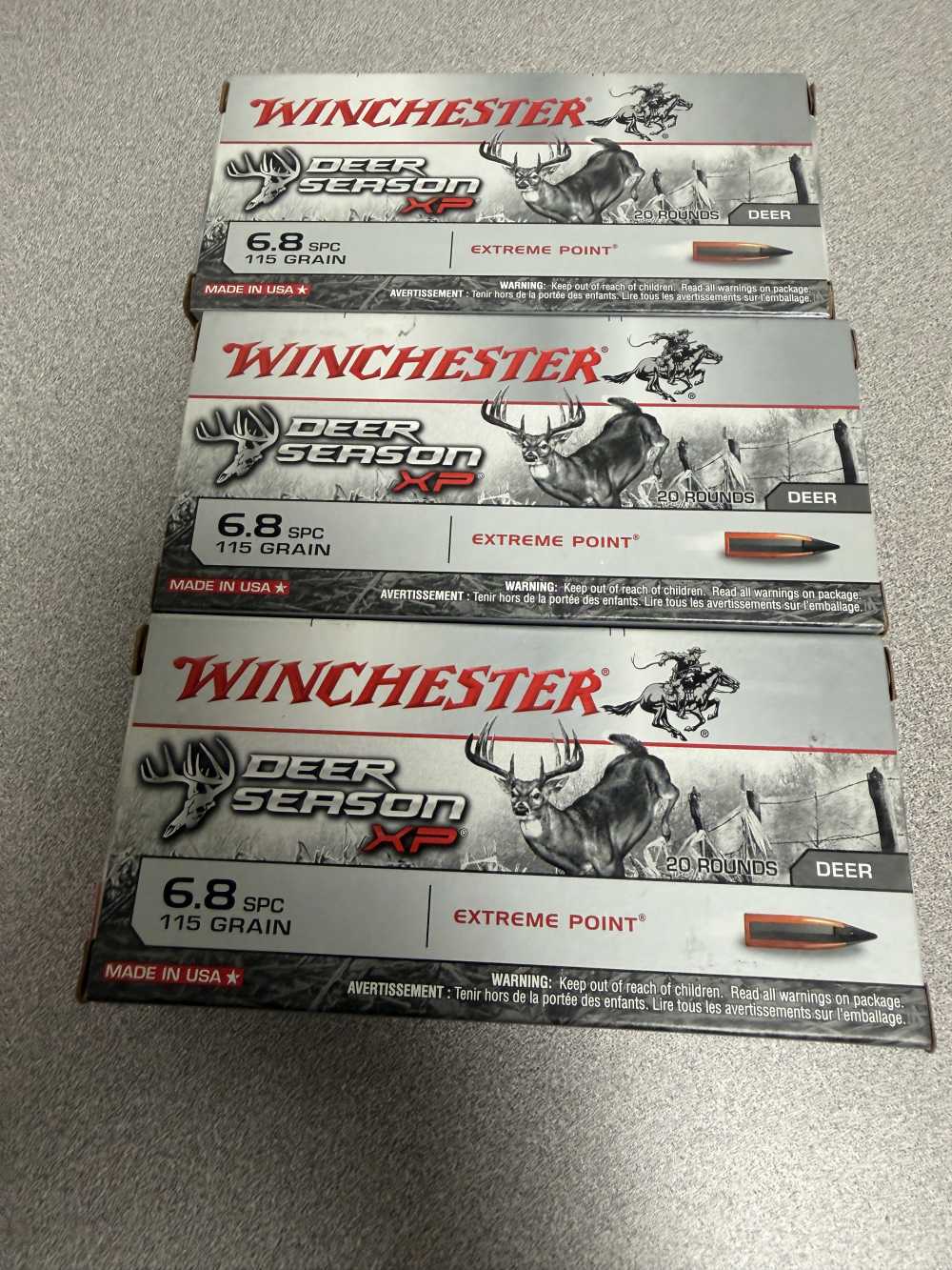60 Rounds of Winchester Deer Season X68SPCDS, 6.8 SPC, Extreme Point, 115GR-img-0