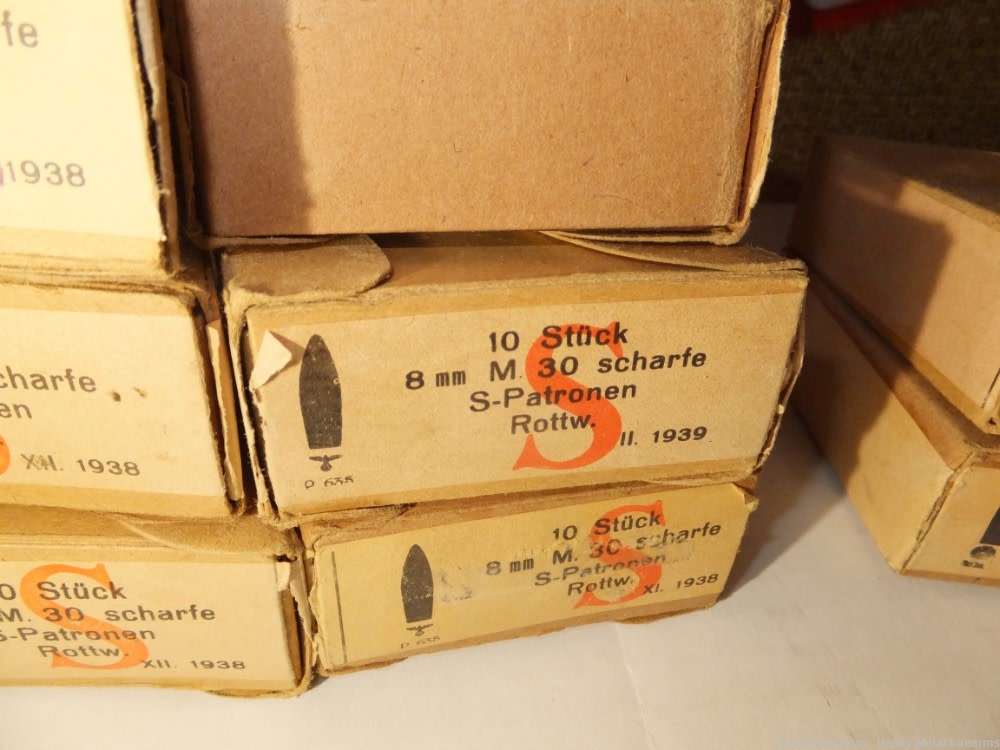 8x56R Steyr WW2 Original Military Ammo 10  Bxs. 100 rds German Marked -img-2