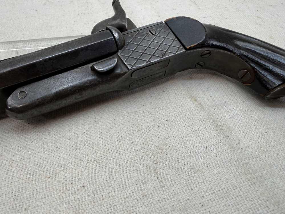 Belgian Double Barrel  Pinfire Pistol 9mm Shot w/ Bayonet ANTIQUE NO FFL-img-3