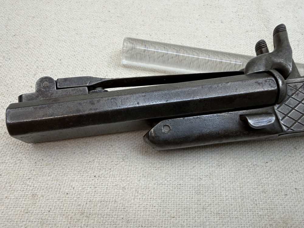 Belgian Double Barrel  Pinfire Pistol 9mm Shot w/ Bayonet ANTIQUE NO FFL-img-4