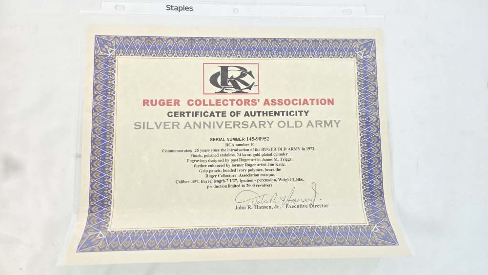 Ruger Collector's Association Old Army Silver Anniversary -img-21