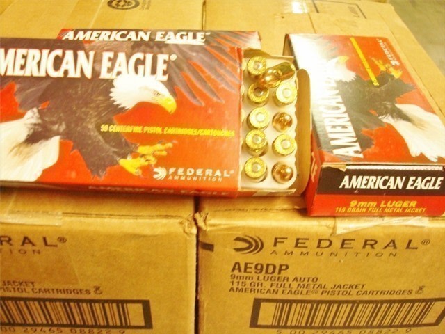 1000 Federal 9mm 115 grain AE9DP FMJ 9 mm New Ammunition-img-1