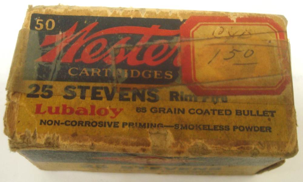 27 WESTERN 25 Stevens 65 grain Lubaloy NOS brass ammunition-img-1
