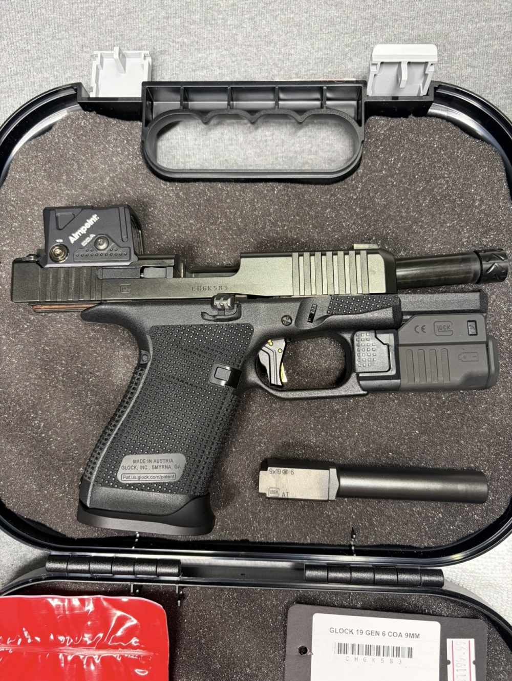 Glock 19 Gen 6 9mm COA Aimpoint Acro Threaded Barrel Custom-img-17