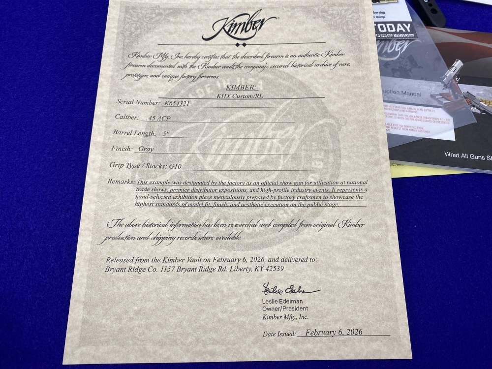 Kimber KHX Custom/RL .45ACP -FACTORY KIMBER SHOW GUN DISPLAY- #K654321-img-49