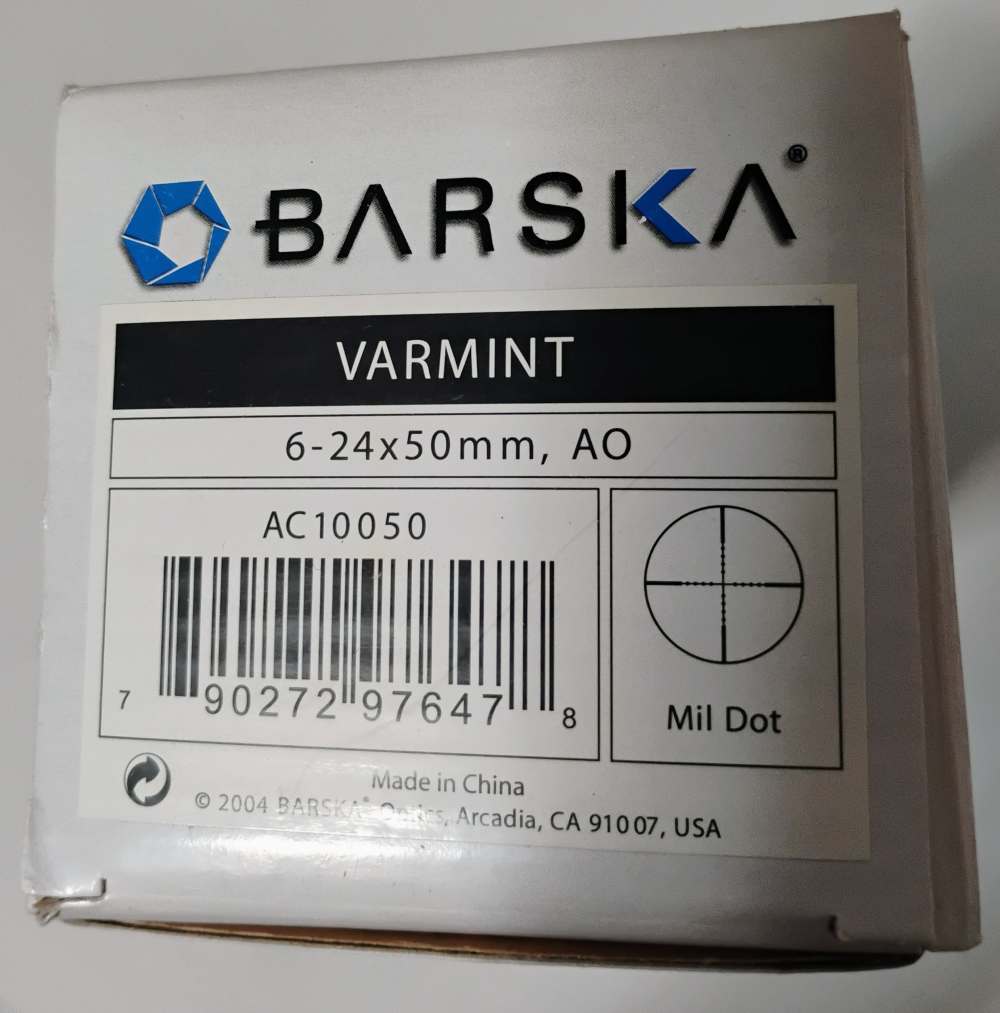 Barska 6-24 x 50 Varmint Scope Mil Dot AO Factory New, NOS Free Shipping-img-0