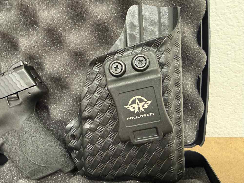 Smith & Wesson M&P 9 Shield w/Crimson Trace Light-Pole.Craft Holster-4mags-img-5