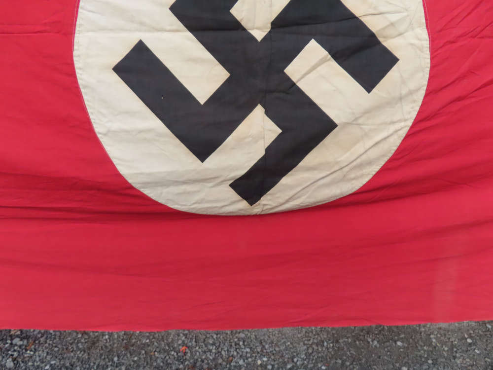 LARGE WWII GERMAN NATIONAL PARTY FLAG/BANNER-6'x 12'-ORIGINAL-GREAT LOOKING-img-4
