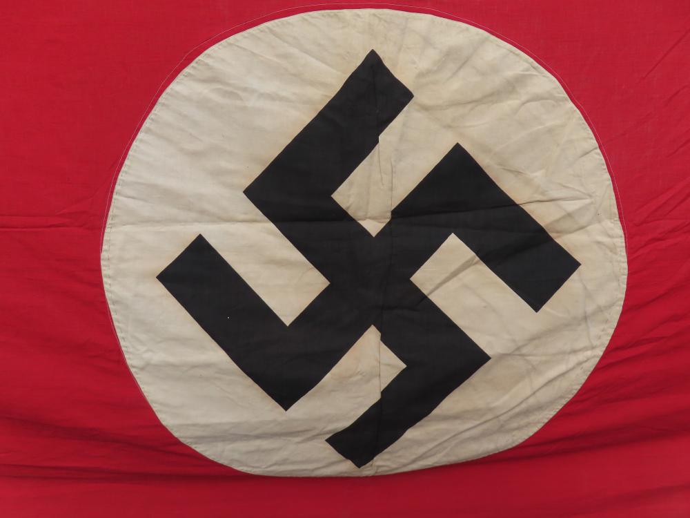LARGE WWII GERMAN NATIONAL PARTY FLAG/BANNER-6'x 12'-ORIGINAL-GREAT LOOKING-img-5