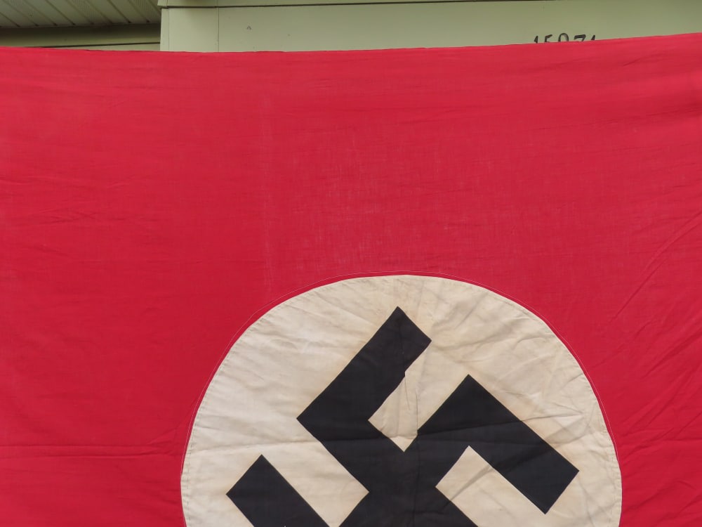LARGE WWII GERMAN NATIONAL PARTY FLAG/BANNER-6'x 12'-ORIGINAL-GREAT LOOKING-img-3