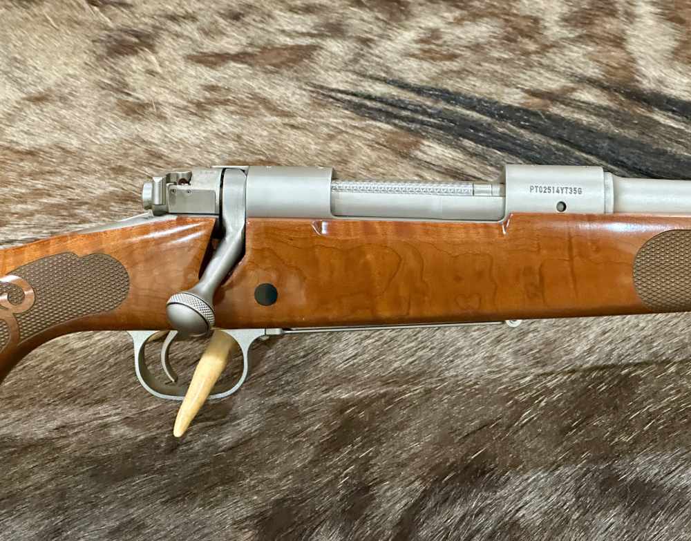 WINCHESTER MODEL 70 FEATHERWEIGHT STAINLESS DARK MAPLE 308, GOOD WOOD-img-3