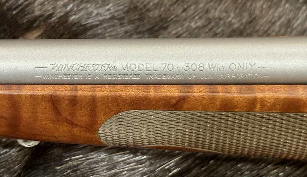 WINCHESTER MODEL 70 FEATHERWEIGHT STAINLESS DARK MAPLE 308, GOOD WOOD-img-13