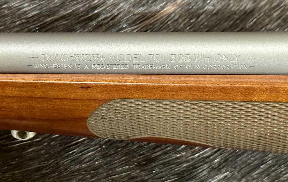 WINCHESTER MODEL 70 FEATHERWEIGHT STAINLESS DARK MAPLE 308, GOOD WOOD-img-13