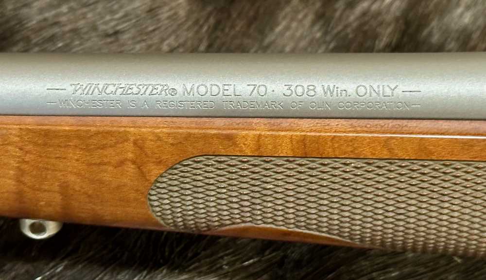WINCHESTER MODEL 70 FEATHERWEIGHT STAINLESS DARK MAPLE 308, GOOD WOOD-img-13