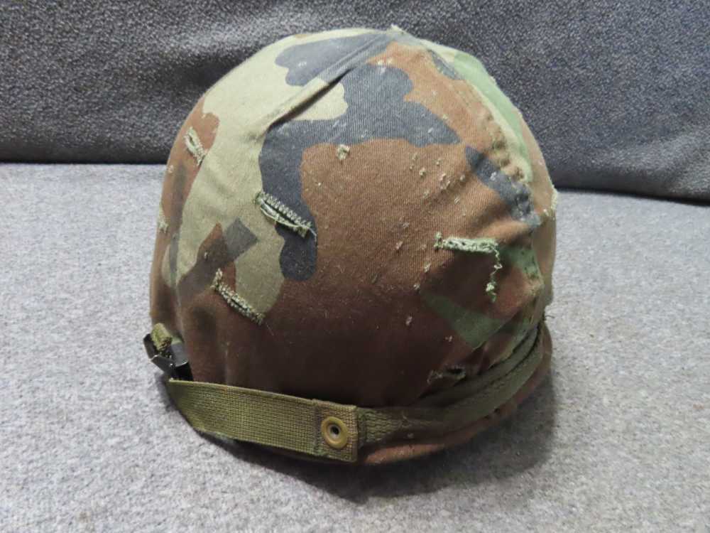 3-POST VIETNAM WAR ERA USGI M1 HELMETS, COMPLETE WITH LINERS & CHINSTRAPS-img-2