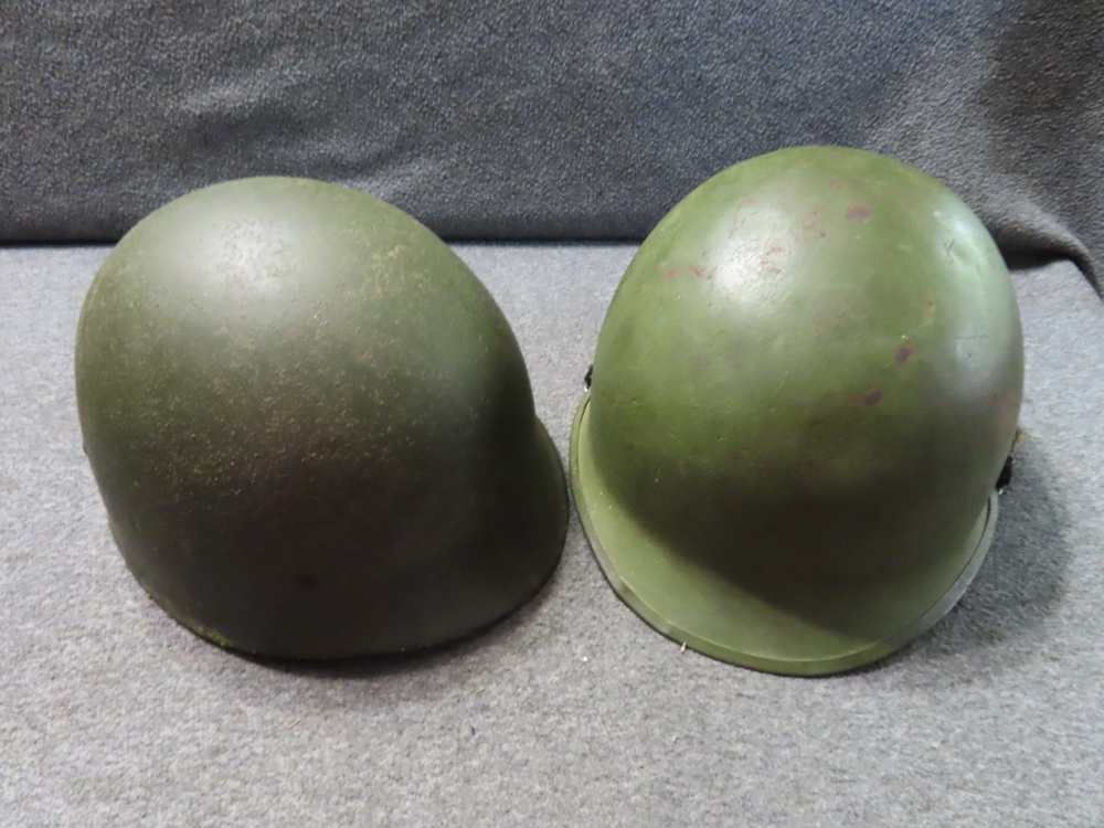 3-POST VIETNAM WAR ERA USGI M1 HELMETS, COMPLETE WITH LINERS & CHINSTRAPS-img-11