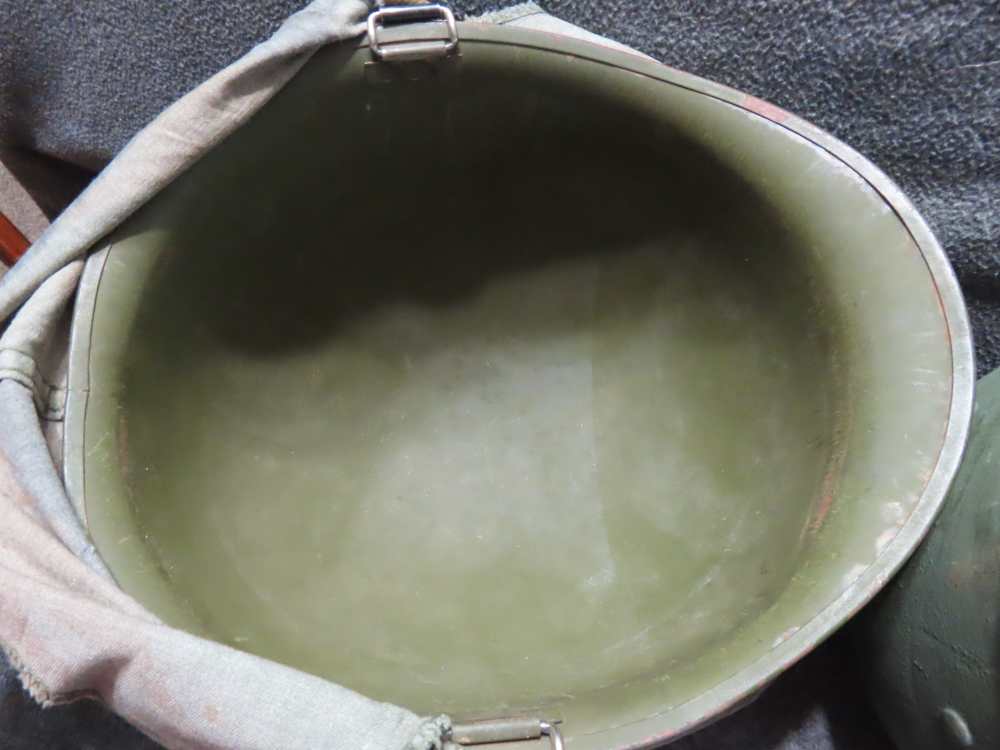 3-POST VIETNAM WAR ERA USGI M1 HELMETS, COMPLETE WITH LINERS & CHINSTRAPS-img-5