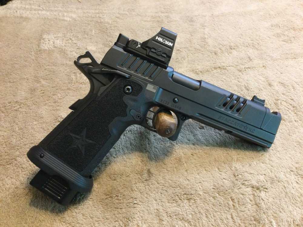 STACCATO 2011 XC RACE-GUN PISTOL PKG in 9mm Cal. W/GREEN DOT OPTIC-img-1