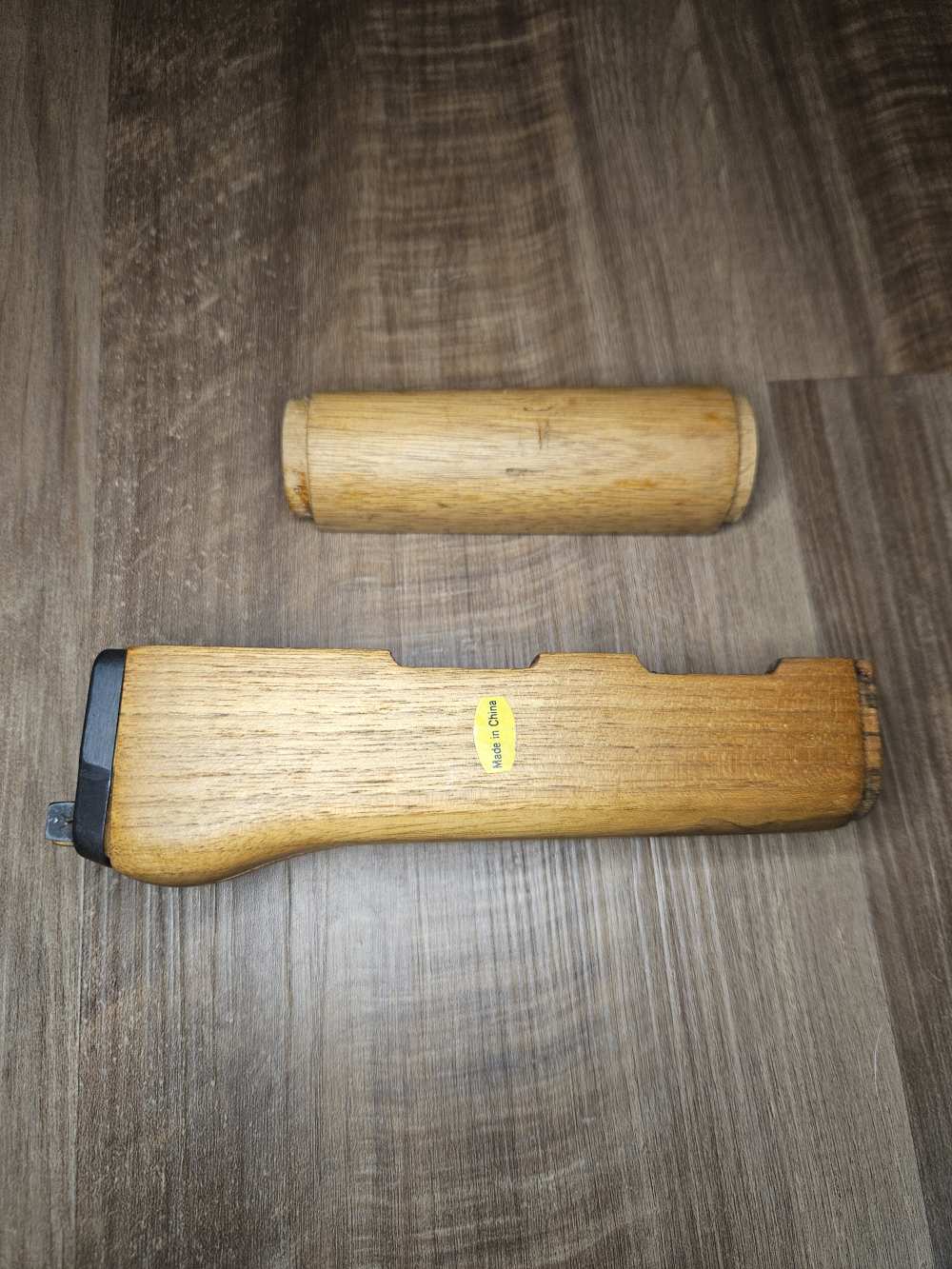 Type 56 AK Chinese Blonde wood stock set, bayonet cut handguard, Grip NOS -img-5