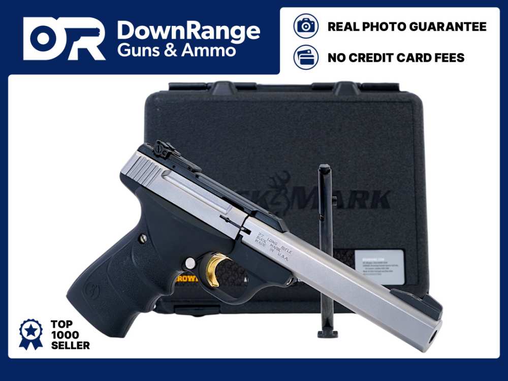 Browning Buck Mark Standard Stainless URX .22 LR 5.5" Slab Side Pistol 10rd-img-0