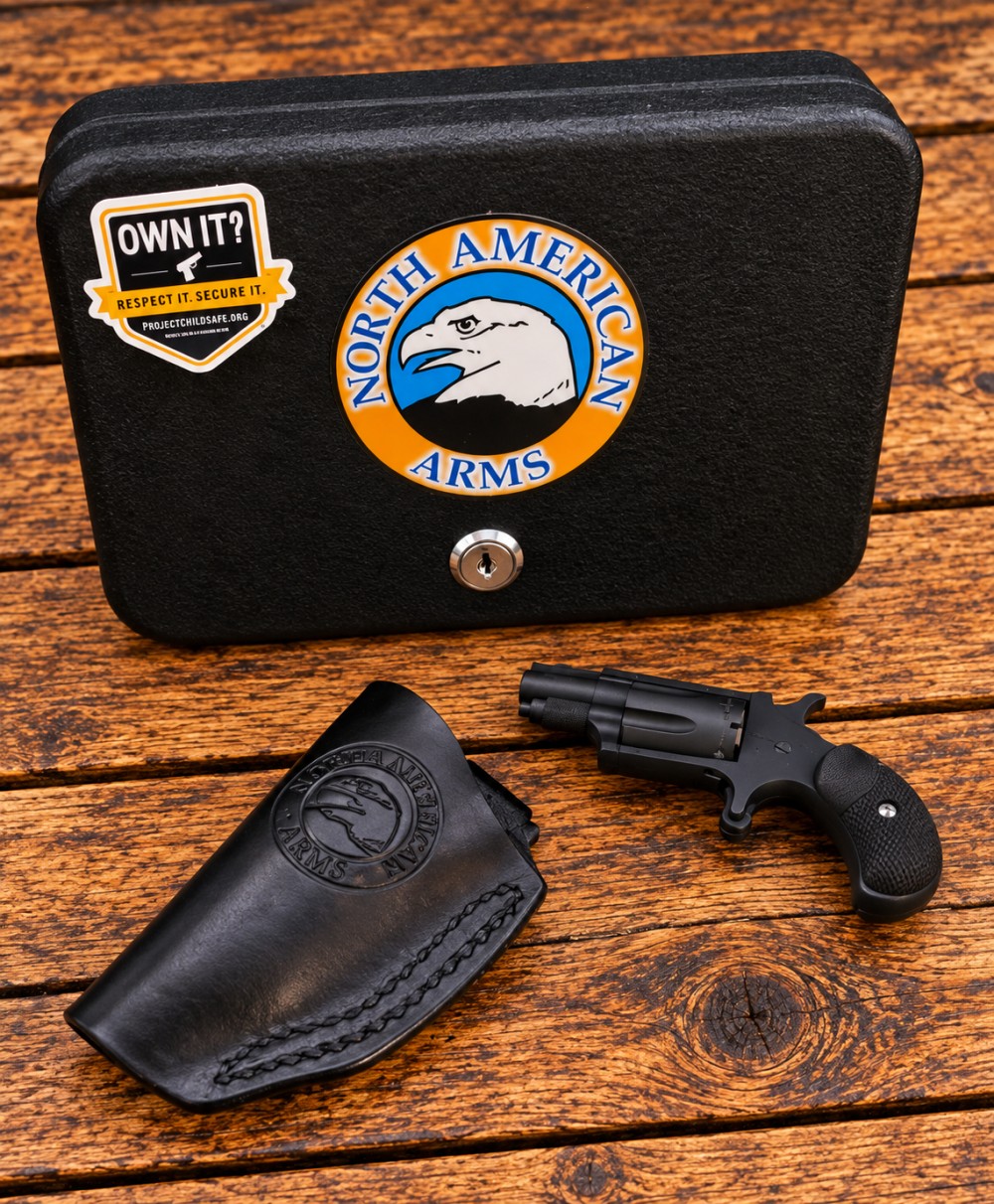 North American Arms Mini Shadow Revolver, Holster, Keyed Lockbox-img-0