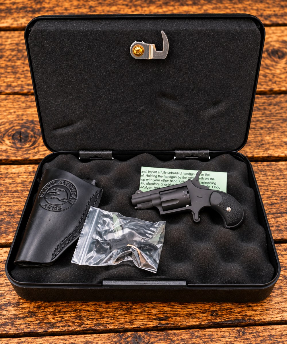 North American Arms Mini Shadow Revolver, Holster, Keyed Lockbox-img-6