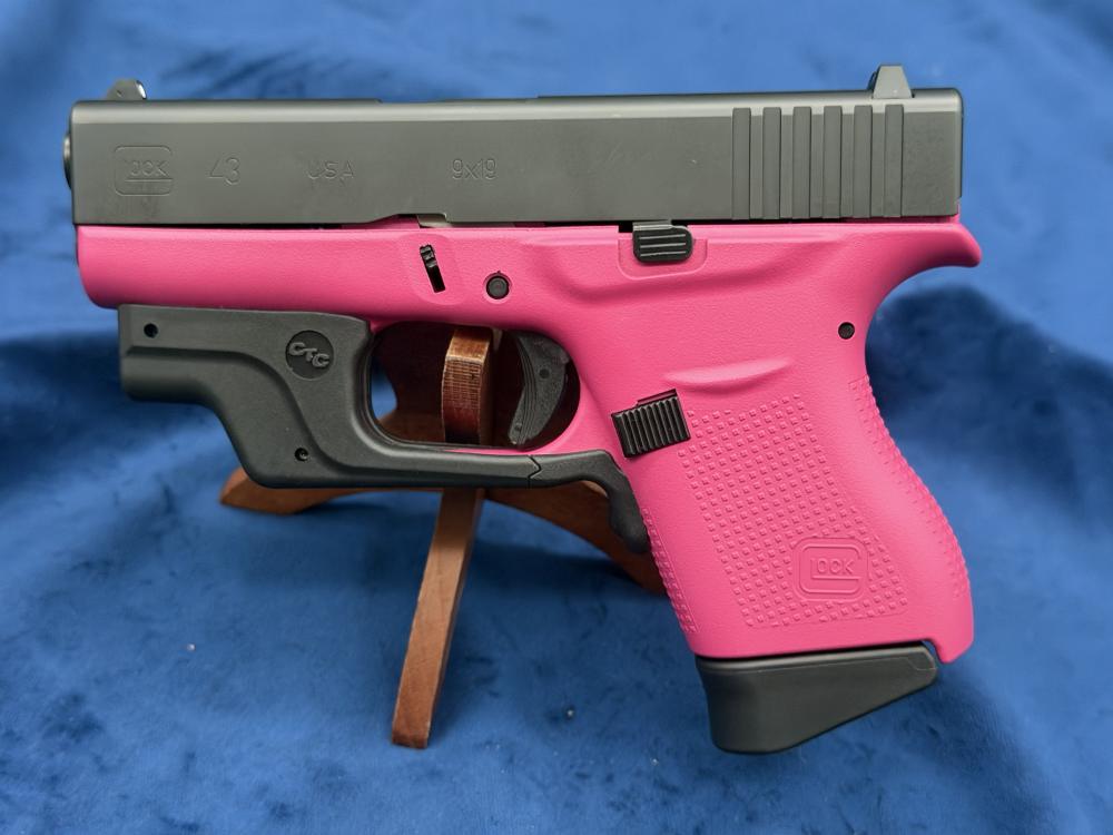 Glock 43 G43 9mm Raspberry Pink Cerakote Crimson Trace Laser 2 Mags Layaway-img-3