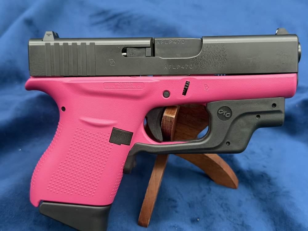 Glock 43 G43 9mm Raspberry Pink Cerakote Crimson Trace Laser 2 Mags Layaway-img-4