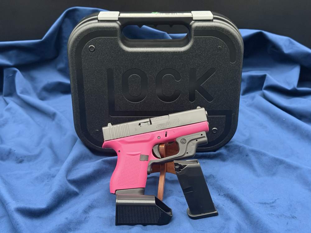 Glock 43 G43 9mm Raspberry Pink Cerakote Crimson Trace Laser 2 Mags Layaway-img-0