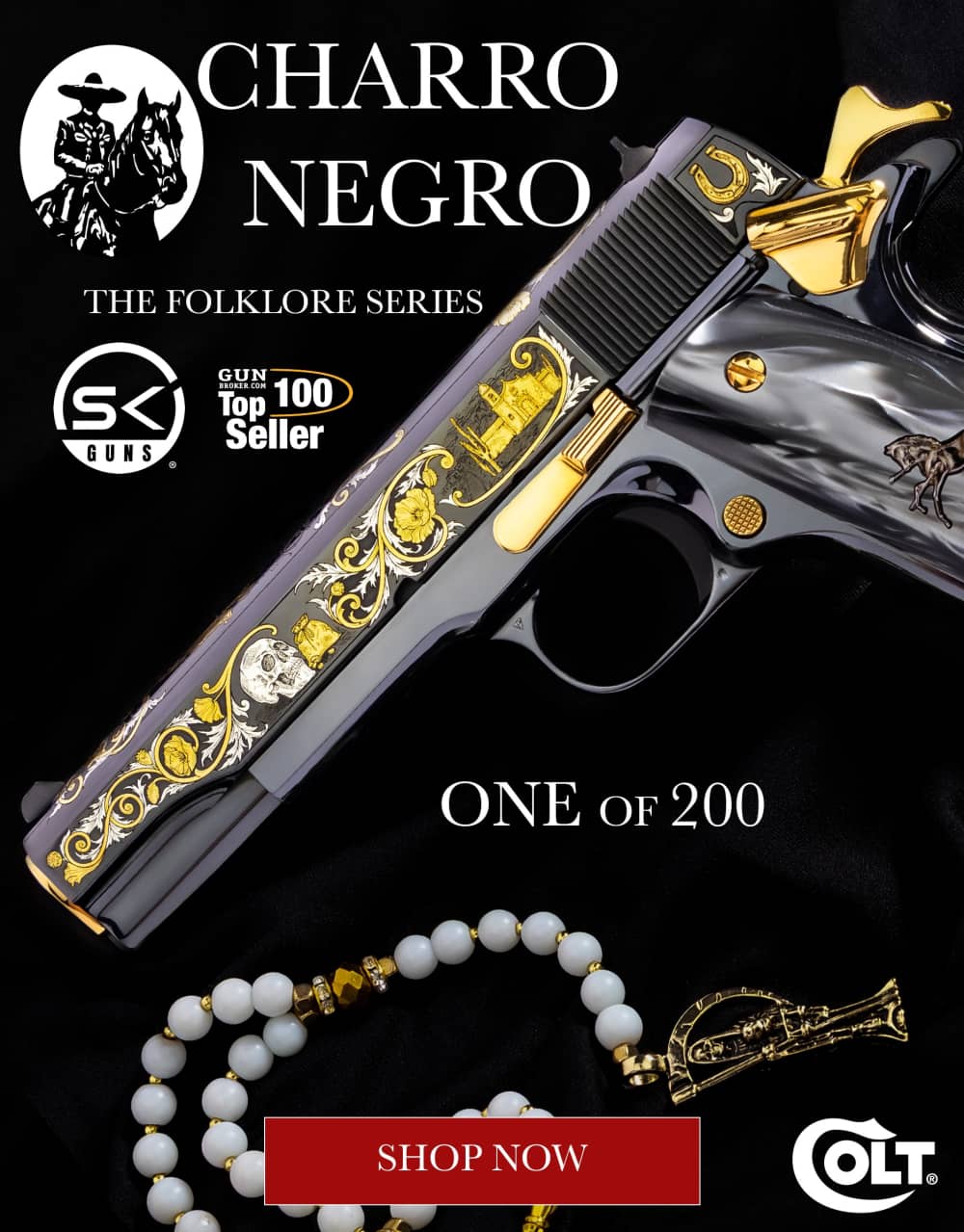 SK Customs EL CHARRO NEGRO Colt 1911 38sup New Folklore Series ONE of 200-img-0